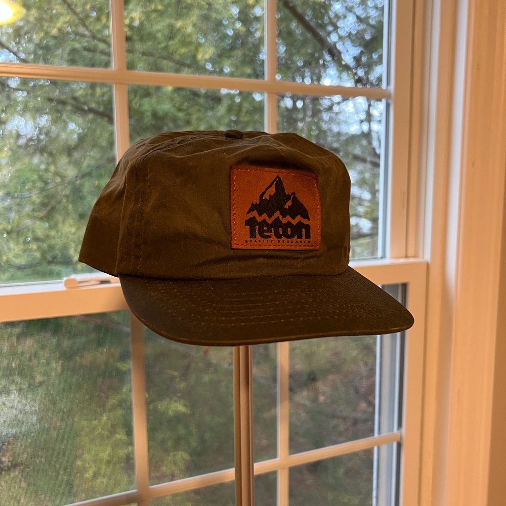 Teton Gravity Research Waxed Olive Green Cap with Leather Patch